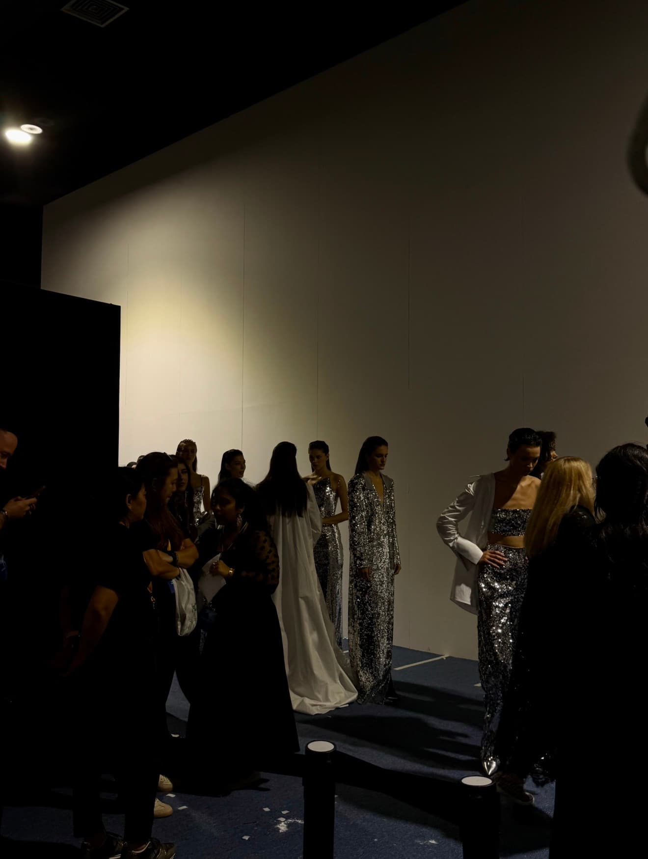Backstage at Dubai Fashion Week for Lili Blanc