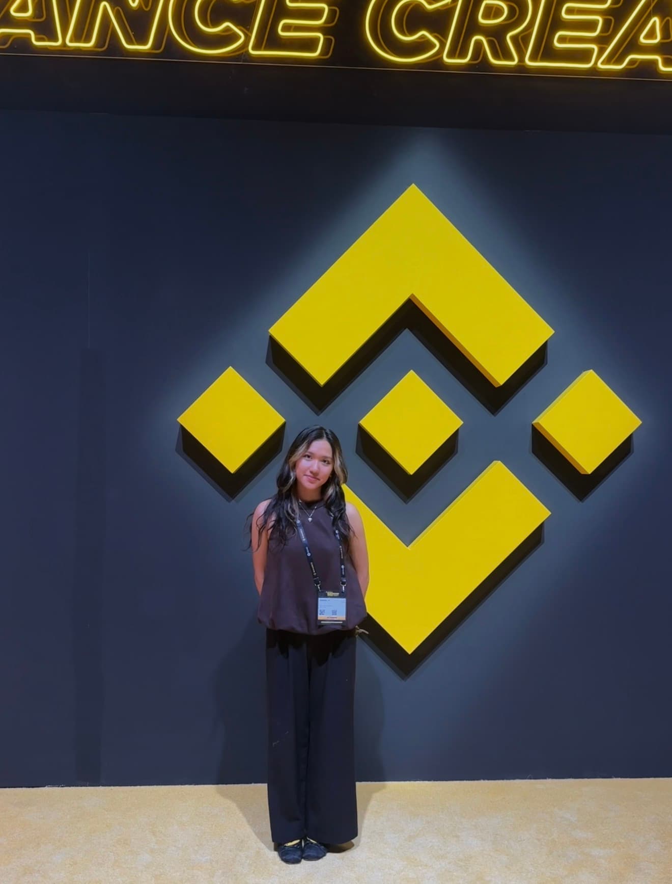 Aisha attending Binance Blockchain Week with members of the community